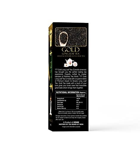 777 777 Tea Gold Long Leaf Tea | Assam tea | Rich & Aromatic Chai | Black Tea | Tea Leaf | Chai Patti (Pack Of 3, 500 GM Each)
