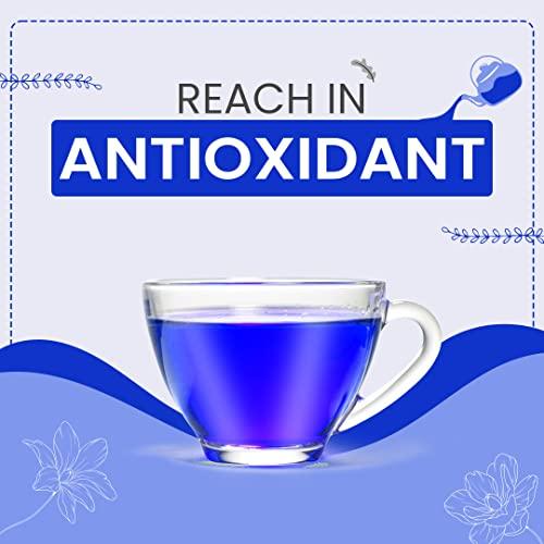 BLUE TEA BLUE TEA - Blue Mango Matcha - 50gm | FRUITY DELIGHT | Anti-Oxidant Rich - Caffeine Free | Flower Based- Herbal Tea - All Natural Ingredients - Non GMO - Vegan | Premium Tin Packaging