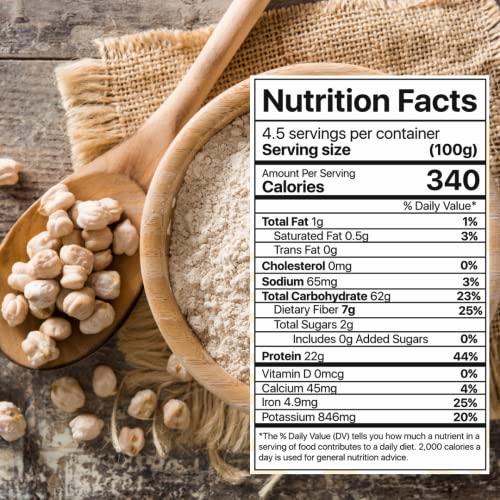 NIHKAN NIHKAN Sprouted Chickpea Flour (Garbanzo Beans)- 454g (1lb) - Gluten free High Protein | Alternative to wheat flour | Make Easy Hummus & Falafels | Delicious Taste & High Nutrition | Great for Baking