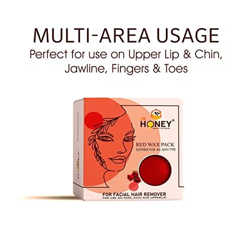 DR HONEY DR HONEY red face wax 80 gram suitable for all skin type for use on face chin and upper lip peel of wax