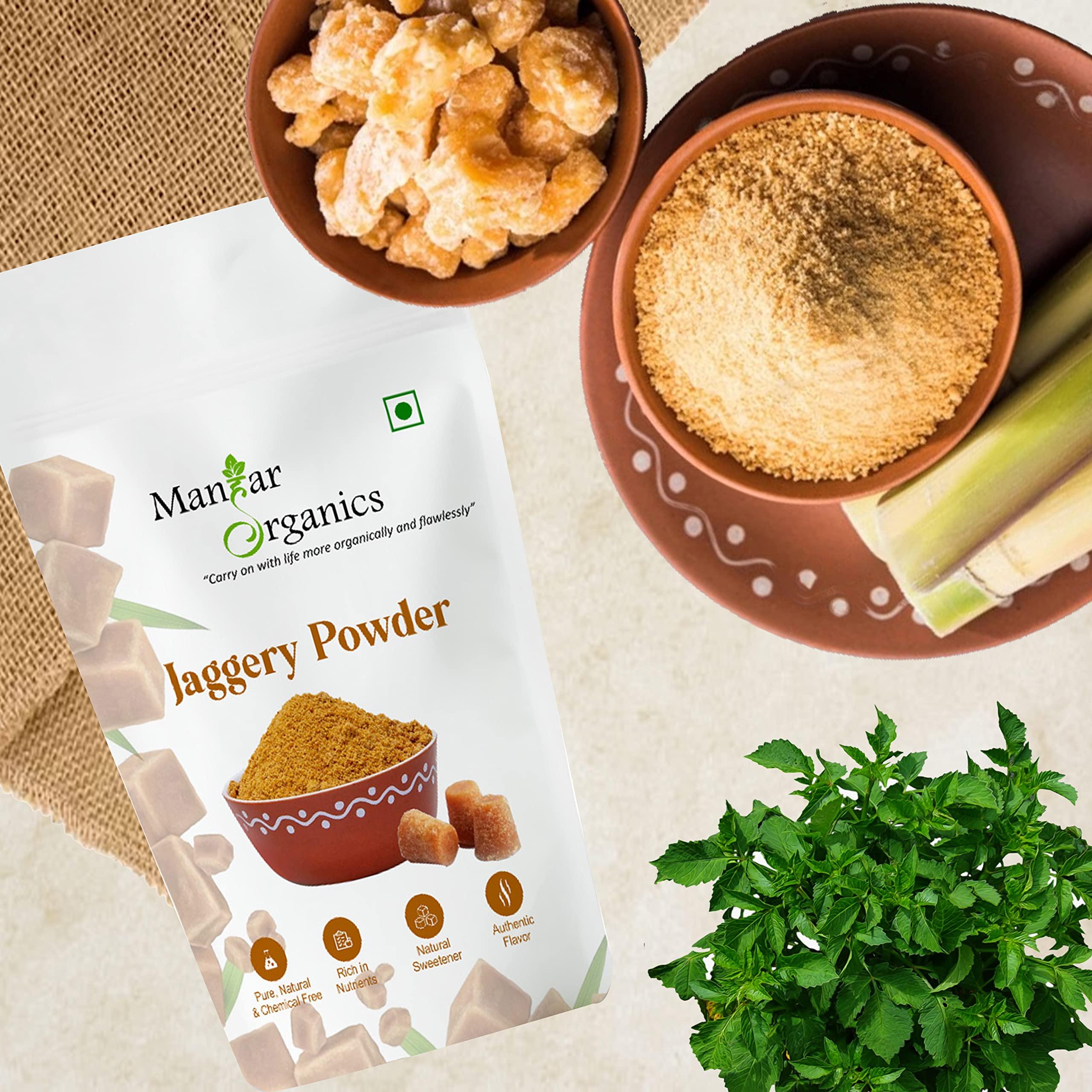 ManHar Organics ManHar Organics Natural Jaggery Powder 100gm | Gud Powder | Unrefined and Unadulterated (Jaggery Powder, 100gm) (Jaggery Powder, 100gm)