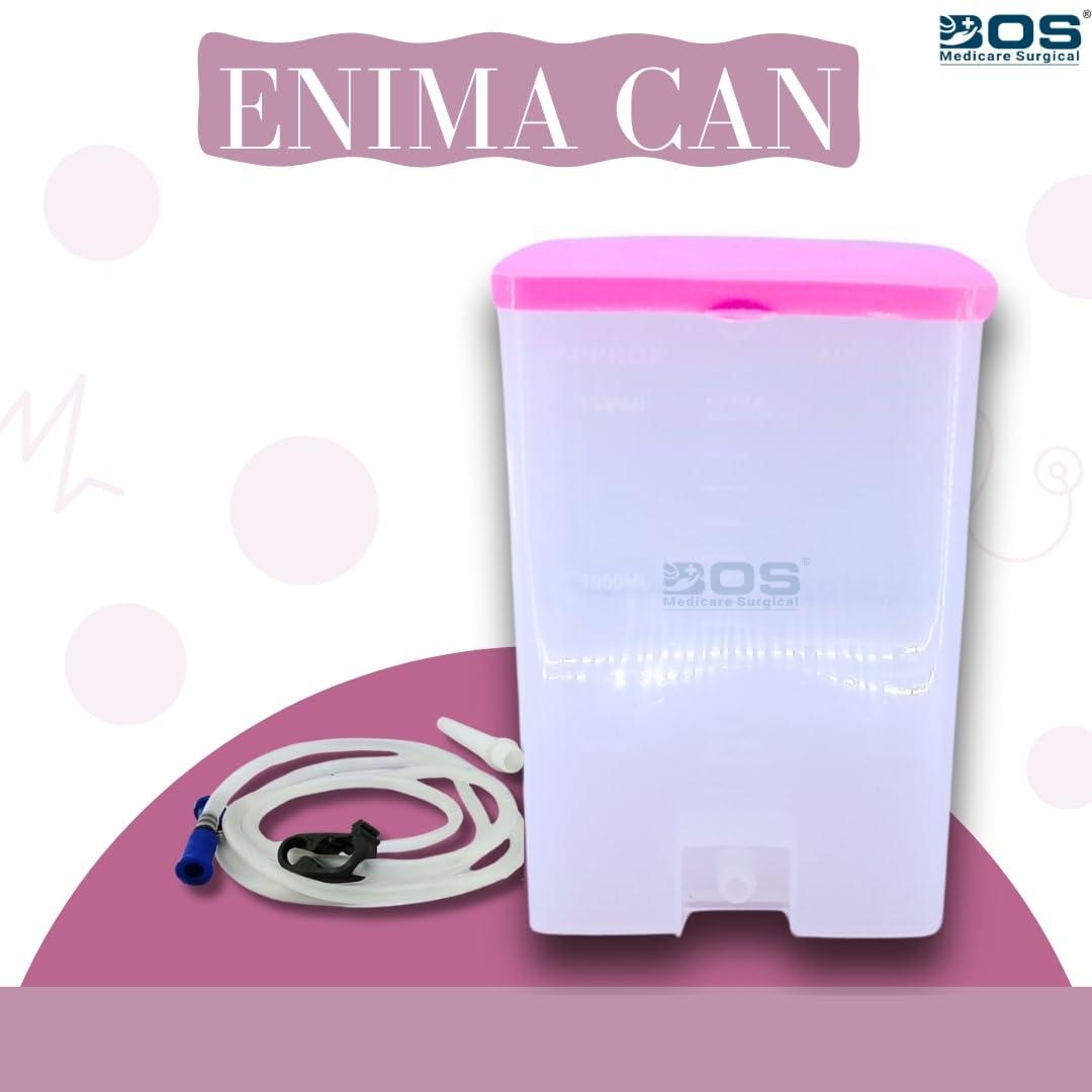 BOS MEDICARE SURGICAL Bos Medicare surgical PVC Enema Kit for Home Use with instruction | Enima home kit for Adults| Enema kit satvik movement Reusable & washable For Men And Women Anema Kit - 1500 ml Square Pot Pack Of 1
