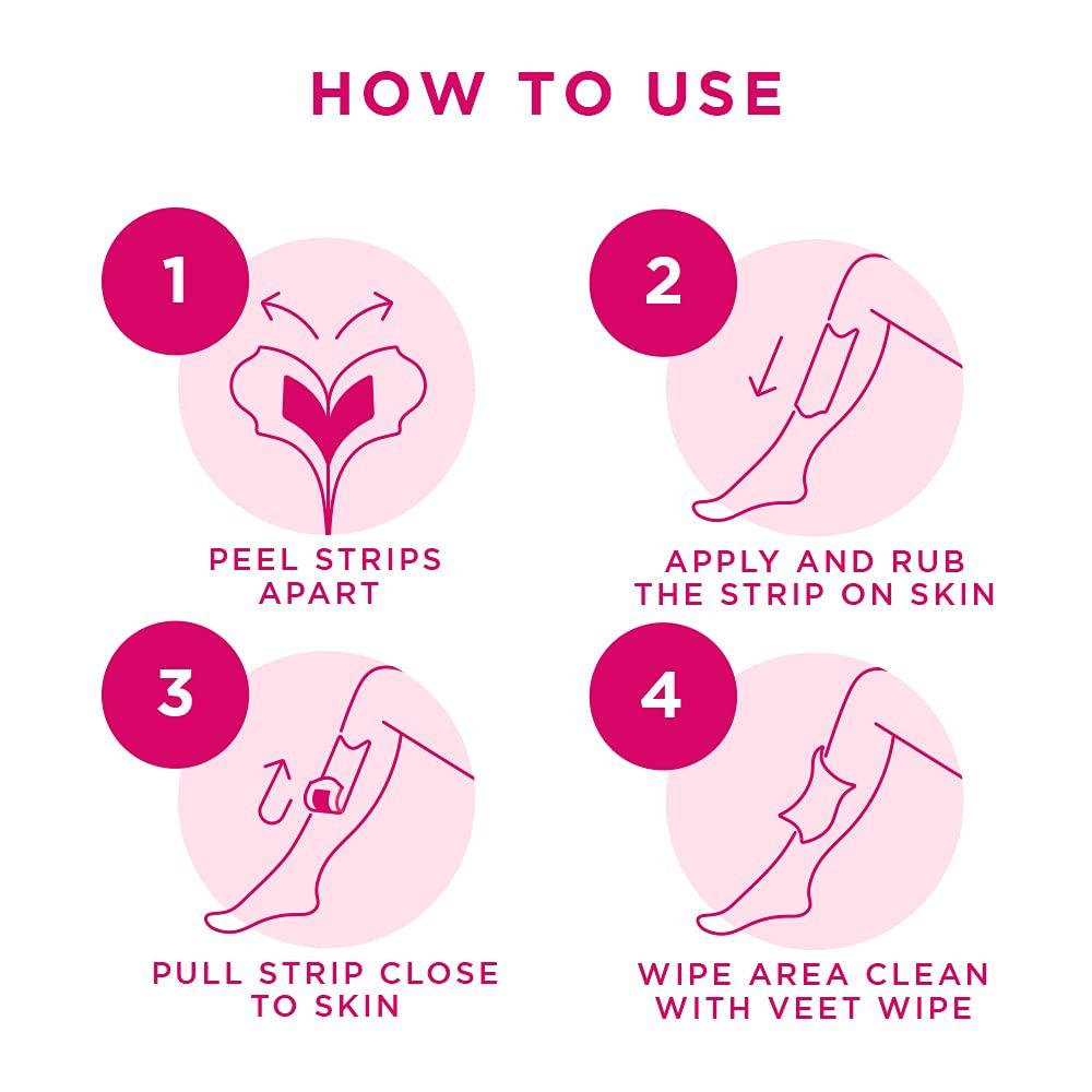 Veet Veet Full Body Waxing Kit for Dry Skin - 8 Strips (Pack of 2)