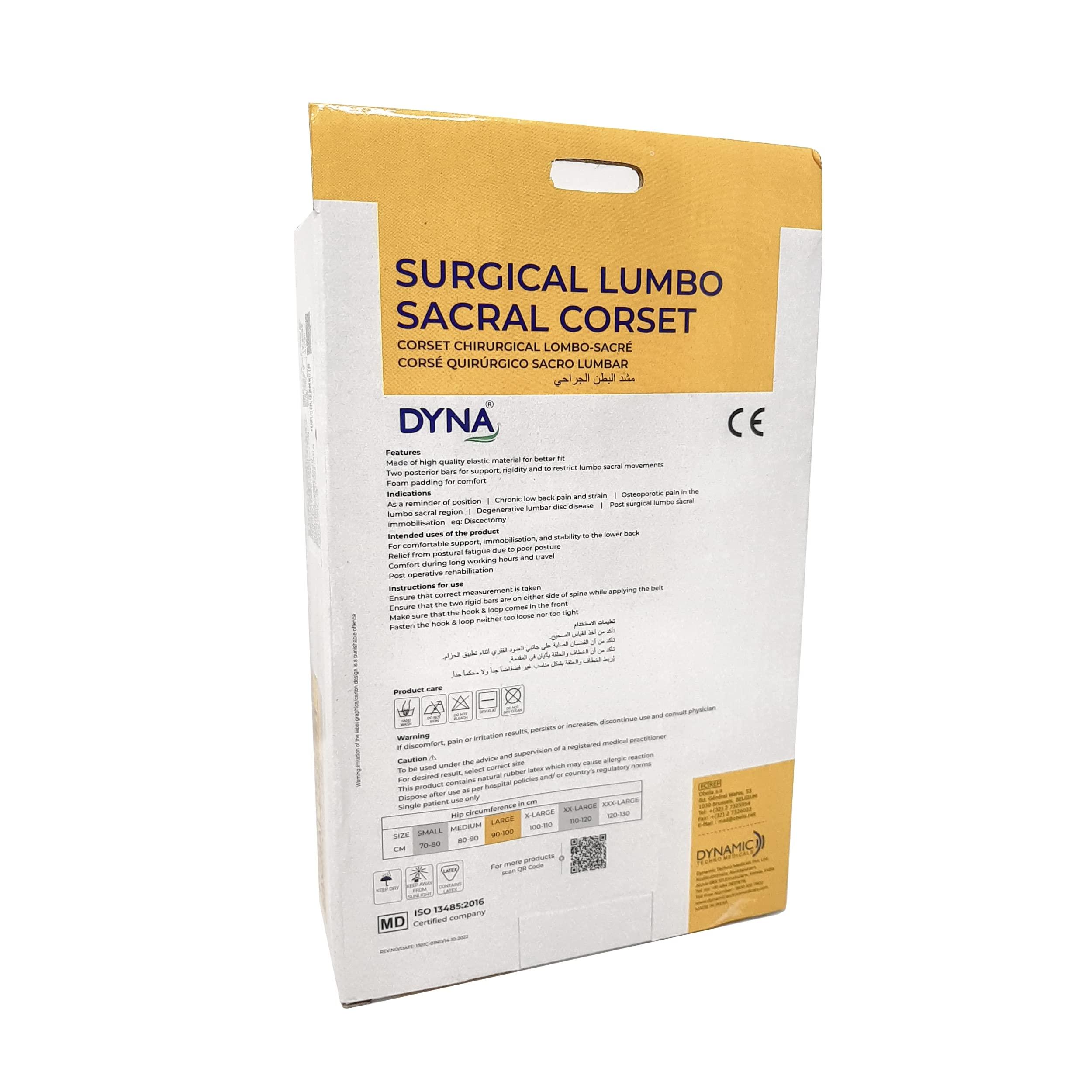 Dyna Dyna Lumbo Sacral Belt! Anatomically Contoured Lumbo Sacral Support Corset For Back Pain, Foam (Xx-Large(44-48 Inches))