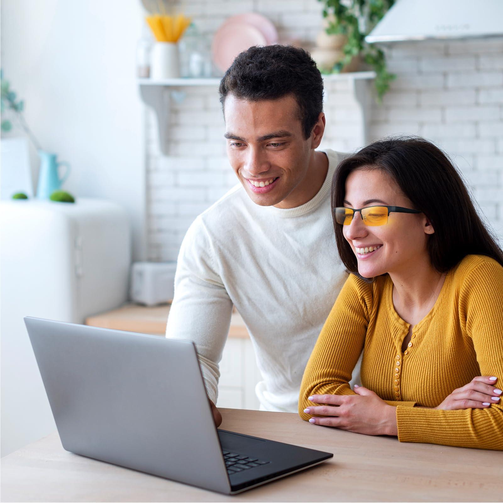 KLIM KLIM Optics Blue Light Blocking Glasses - NEW 2024 - Reduce Eye Strain and Fatigue - Gaming Glasses for PC Mobile TV - Blocks 92% Blue Light - Computer Glasses with UV Protection