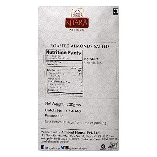 Almond House Almond House Khara Premium Roasted Almonds (Salted) - 200 GMS