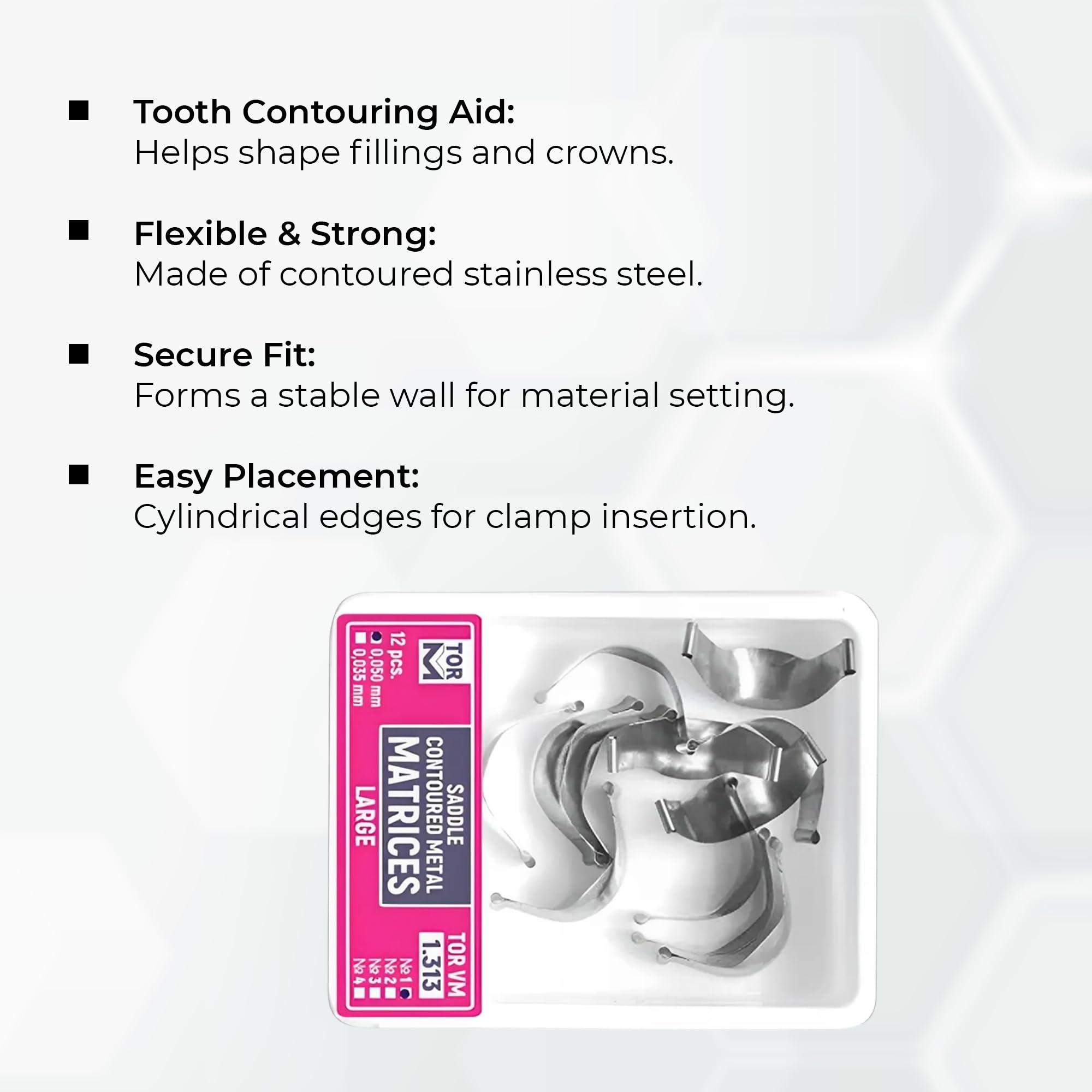 SUPERENDO SuperEndo Russia Tor Vm Saddle Contoured Metal Matrices - Refills (Large) (12pcs) No 1.313