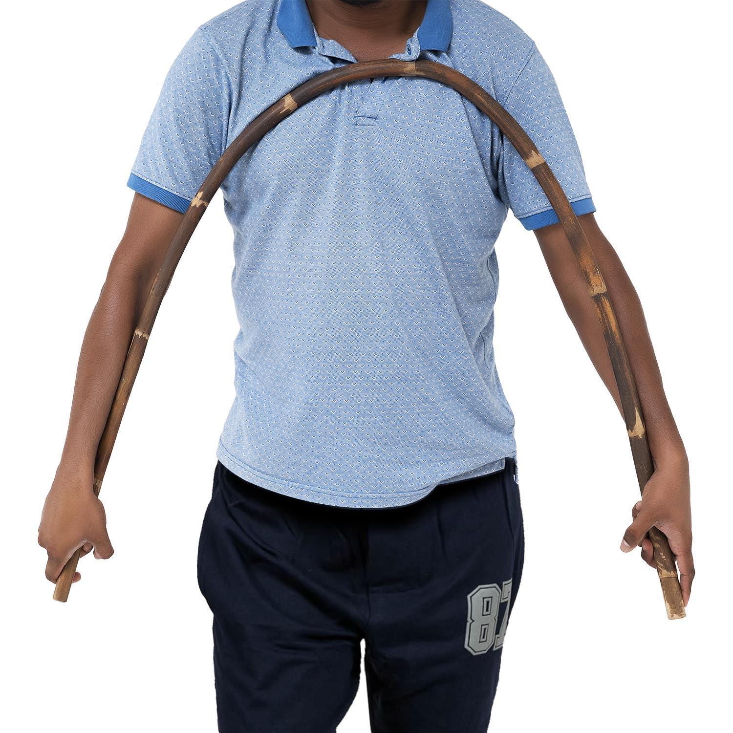 NavaFresh Basics ASA Silambam Stick Traditional Silambam Stick Cane, Unbreakable Stick, Long Stick, Walking Stick, Yoga Stick, Wooden Stick for Walking, Multipurpose Stick - Multicolour (4 feet)