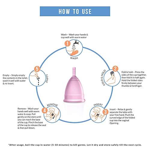 ORENAME ORENAME Menstrual Cup, Reusable Period Cup - Ultra-Soft, Comfortable & Leak-Proof Medical Grade Silicone - Tampon and Pad Alternative - (MEDIUM - 25 ML)