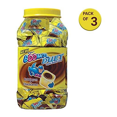 BOOMER Boomer Duet Choco Banana Flavoured Chewing Gum, 600g Jar (Pack of 3)