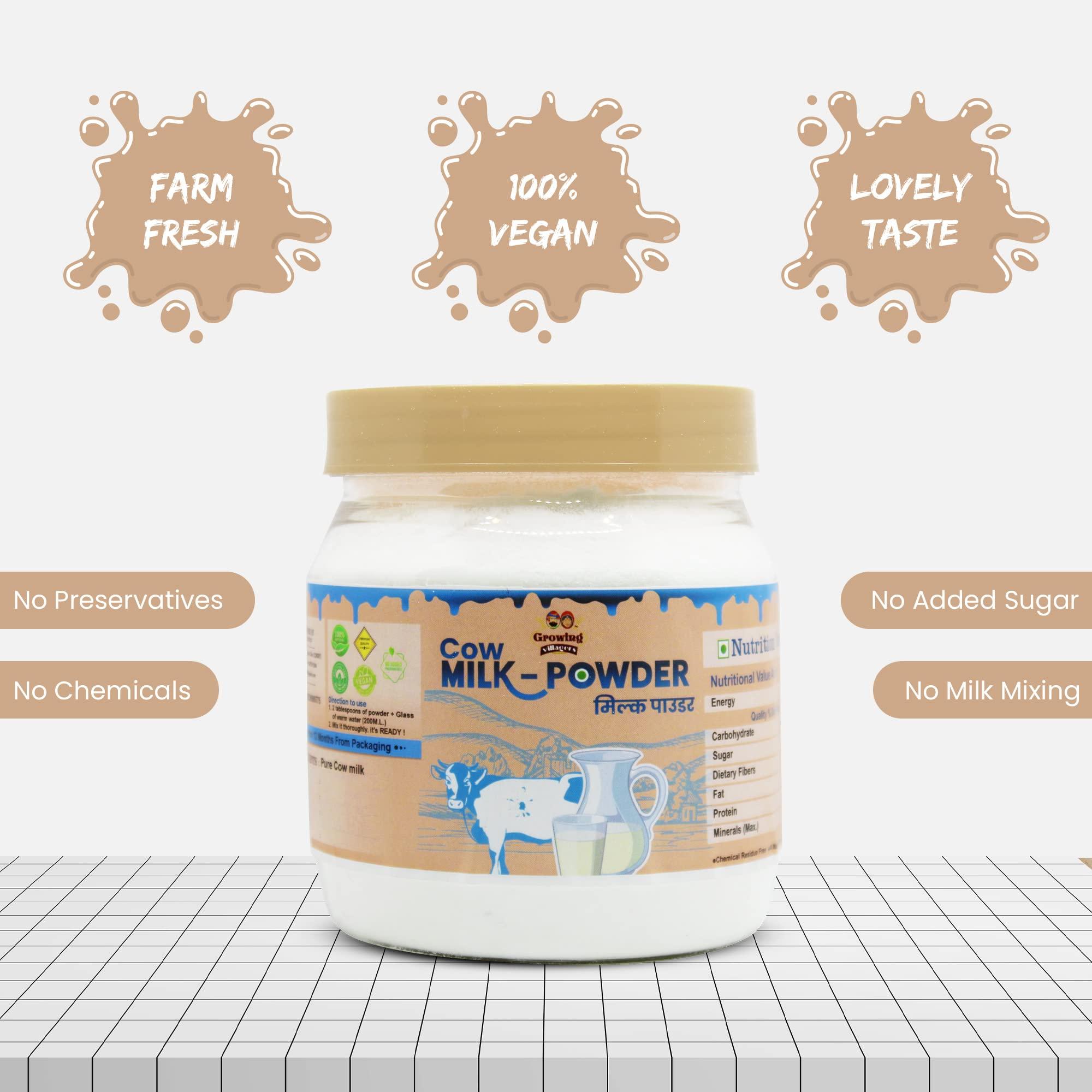 Growing Villagers Growing Villagers Natural Cow Milk Powder | Whole Milk Cream Freeze Dried Organic Grass Fed A2 Cow Milk Powder | Multipurpose Use | No Additives No Preservatives | 150 Grams