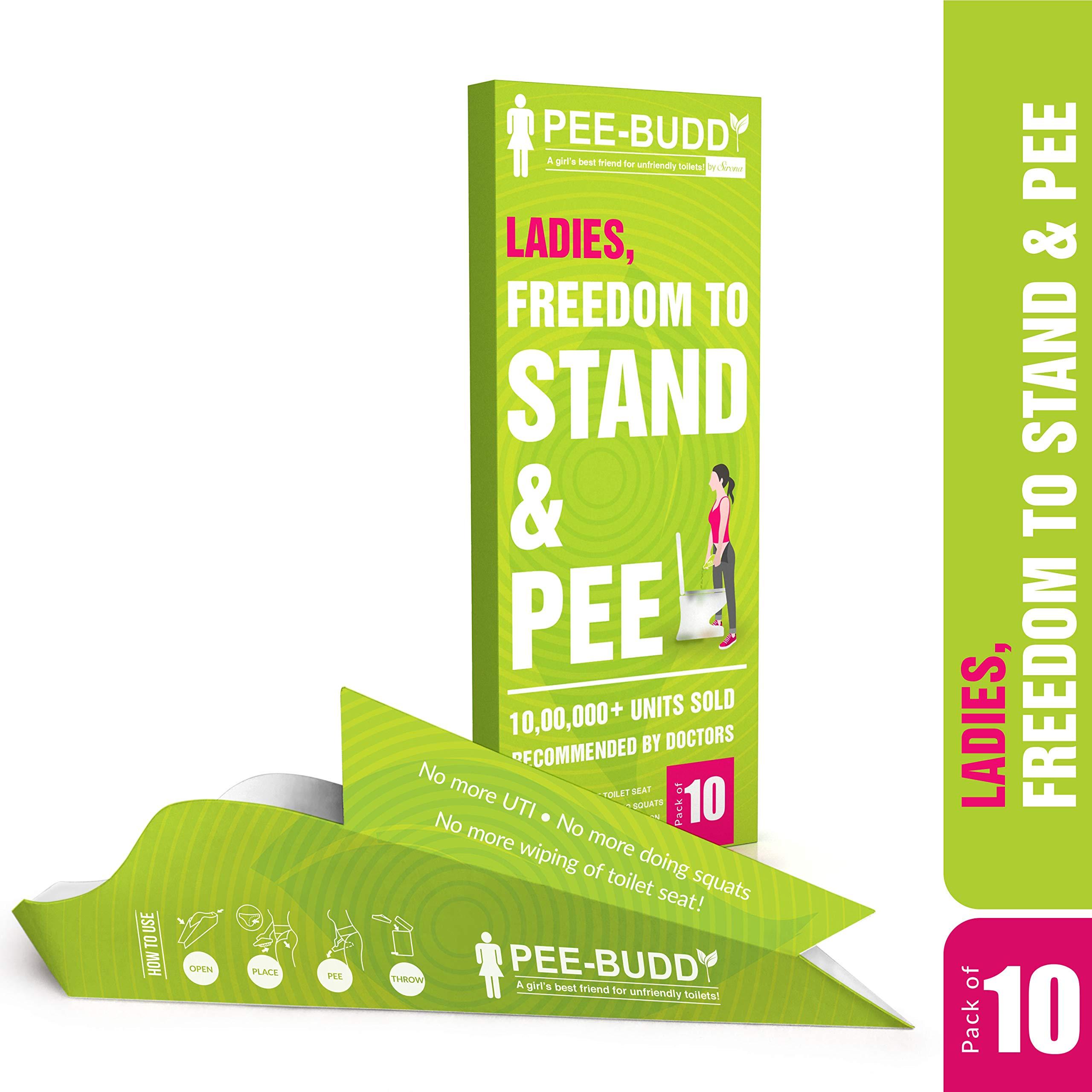 PEE BUDDY Peebuddy Stand And Pee Reusable Portable Urinal Funnel For Women (1 Unit) & Paper Based Disposable Female Urination Device for Women -