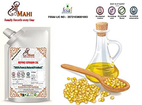 SHREE MAHI ENTERPRISE Shree Mahi Refind Soyabin Oil 100% Natural, Healthy and Chemical Free 1 litre Pouch