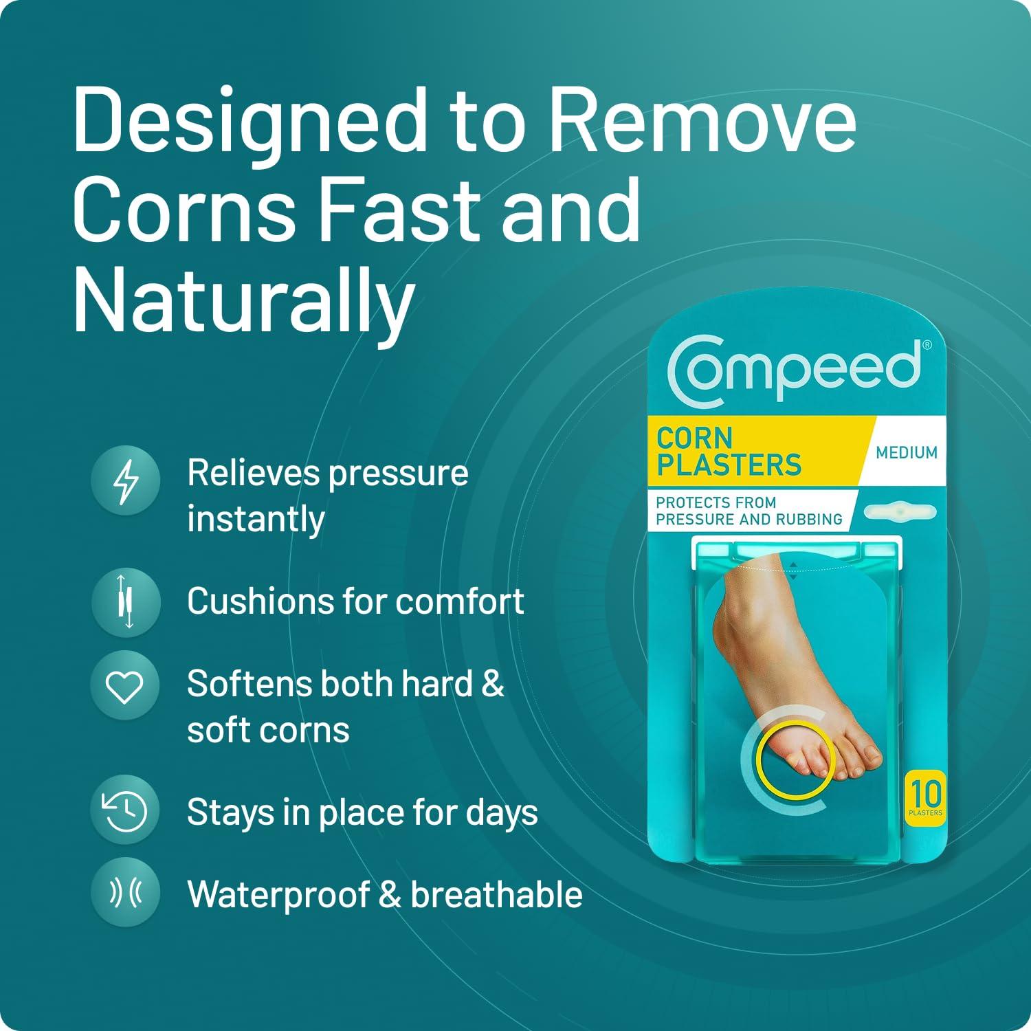 Compeed Compeed Corn Bandage For Foot Finger Rubbing Protection, Foot Corn Remover Bandages, Medium_10 Pc Pack