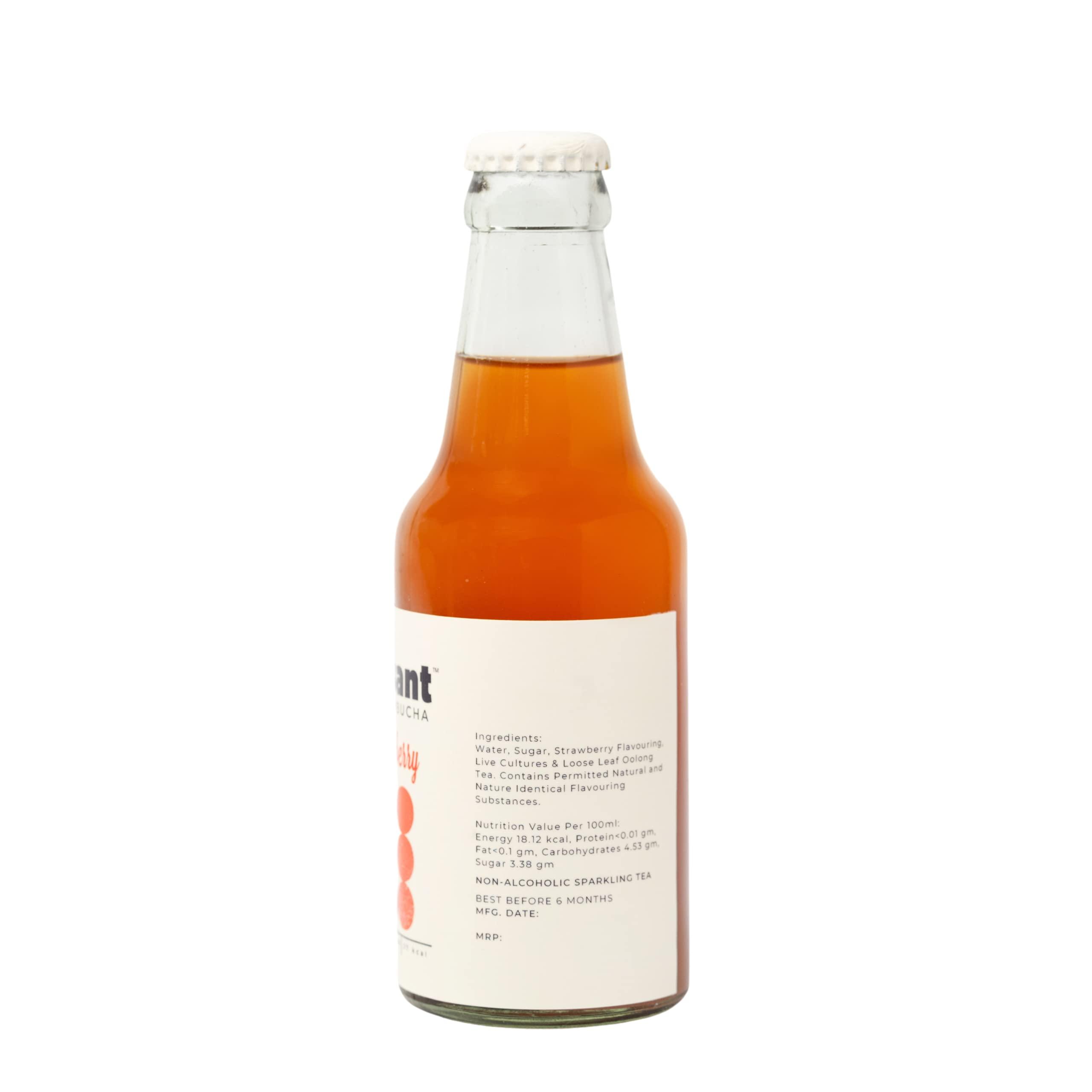 mossant Mossant Kombucha |Strawberry Kombucha | Craft kombucha | Low Sugar | 37 Kcal (Pack of 6)