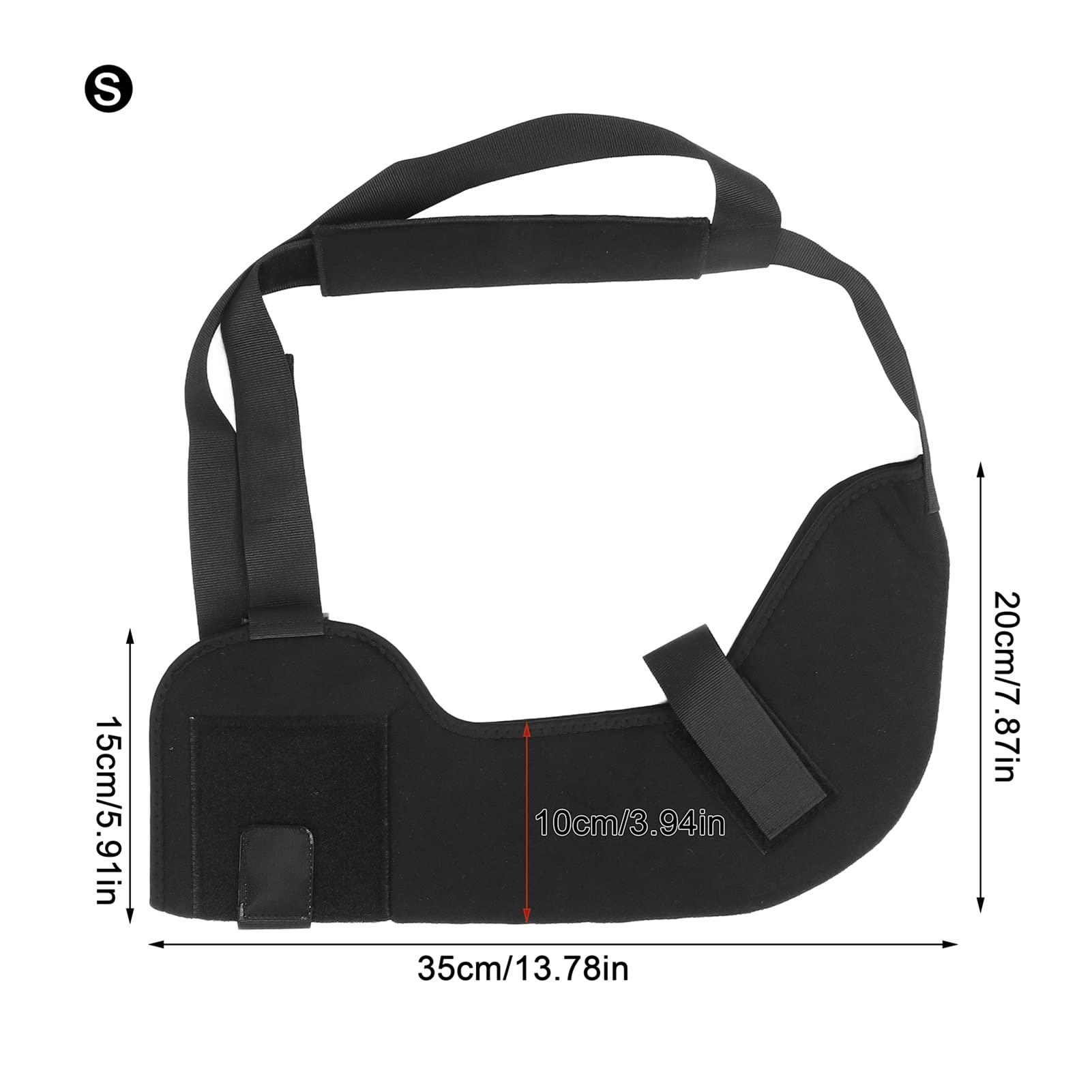 Shanrya Elbow Fracture Sling, Adjustable Shoulder Strap Mercerized Arm Sling Lightweight Portable Breathable for Rotator Cuff Surgery for Dislocation for Sprains(S)