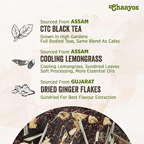 Chaayos Chaayos Lemongrass Ginger Tea - Premium Chai Patti for Cough & Cold Remedy (300g)