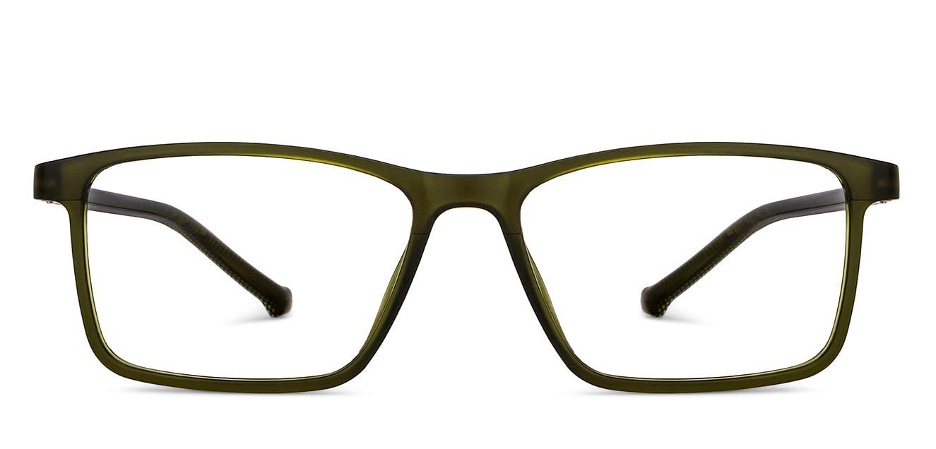 LENSKART BLU LENSKART BLU | Zero Power Blue Cut Computer Glasses | Anti Glare, Lightweight & Blocks Harmful Rays | UV Protection Specs | Green | Women | Large | LB E14452