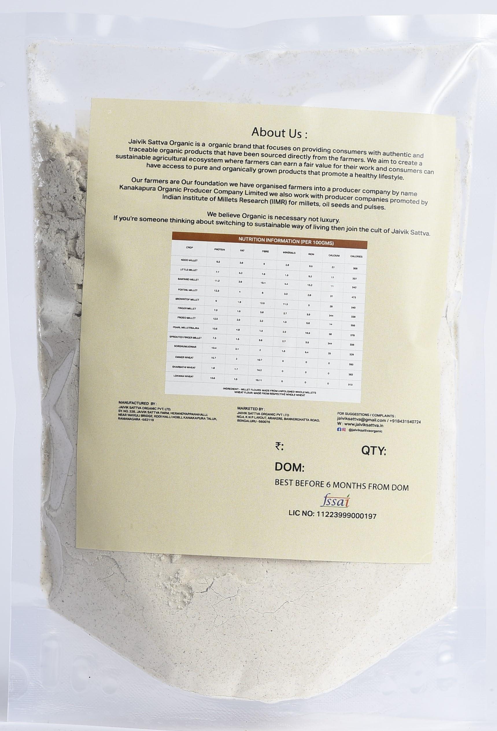 Jaivik Sattva Jaivik Sattva Browntop Millet Korale Flour Natural Farm Grown, Gluten Free, High Fibre Millets Hari Kangni Atta, Korale/ Hittu (500Gm)