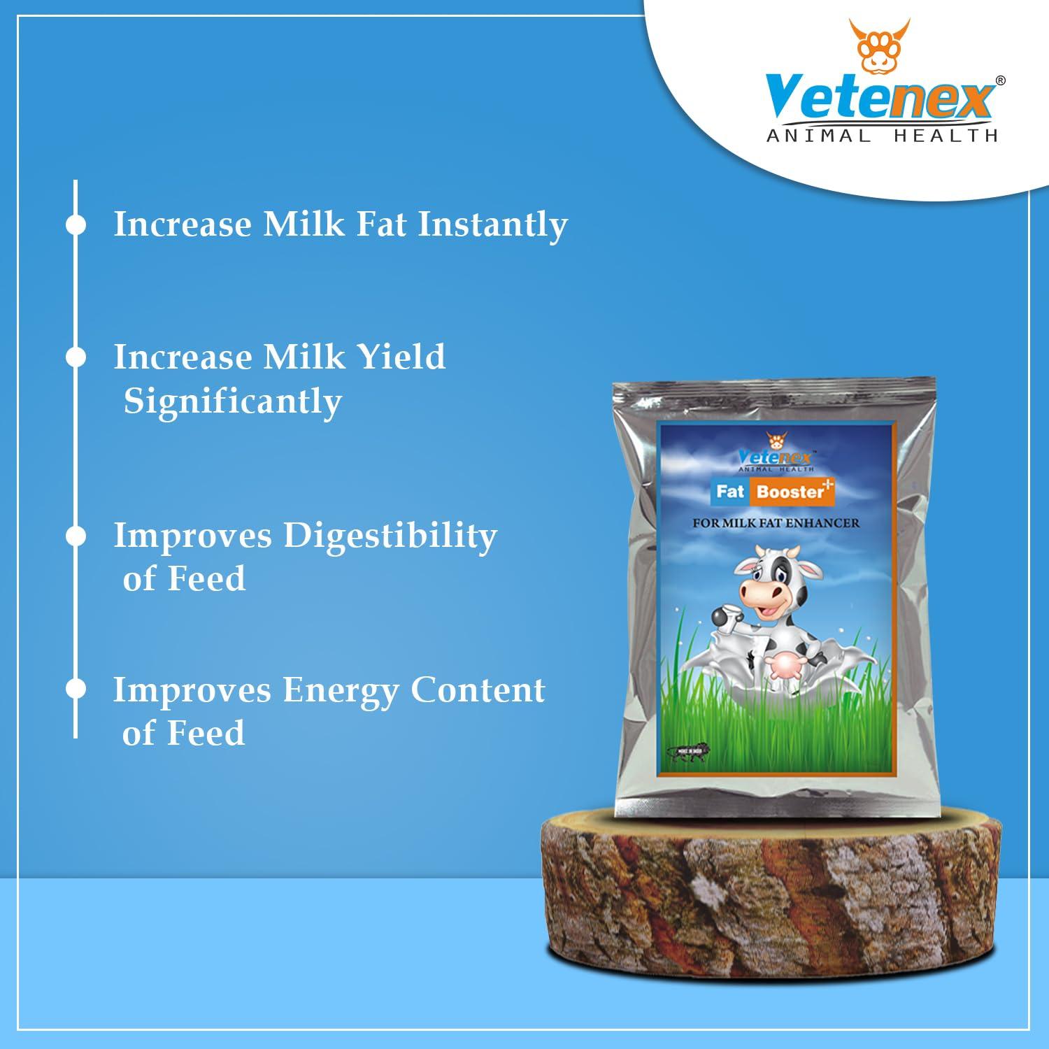 VETENEX VETENEX Fat Booster Plus - Bypass Fat Energy, Rumen Fat & Milk Boost Powder Supplement for Cattle, Cows, Buffalo and Farm Animals - 1 KG