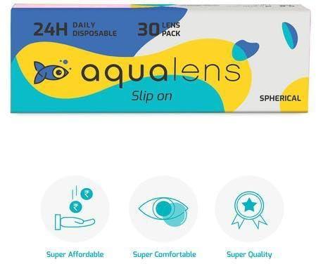 AQUALENS CONTACT LENSES Aqualens 24H Daily Disposable Soft Contact Lenses with High Water Content, Oxygen Permeability & UV Protection - (30 Lens/Box) (-4.50)