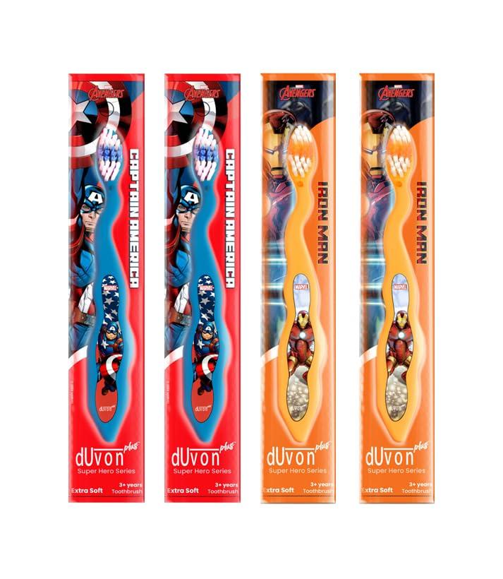 DUVON Duvon Plus Marvel Avenger Series toothbrush - Captain America and Iron Man (Pair of 2)
