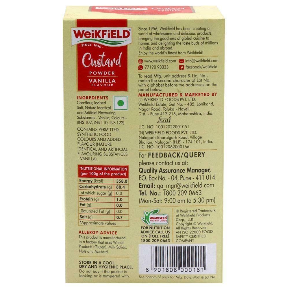 Weikfield Weikfield Custard Powder - Vanilla Flavour, 500g Carton