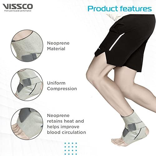 Vissco Vissco Neoprene Ankle Support, Provides Optimum Compression & Support to the Ankle - Large (Grey)
