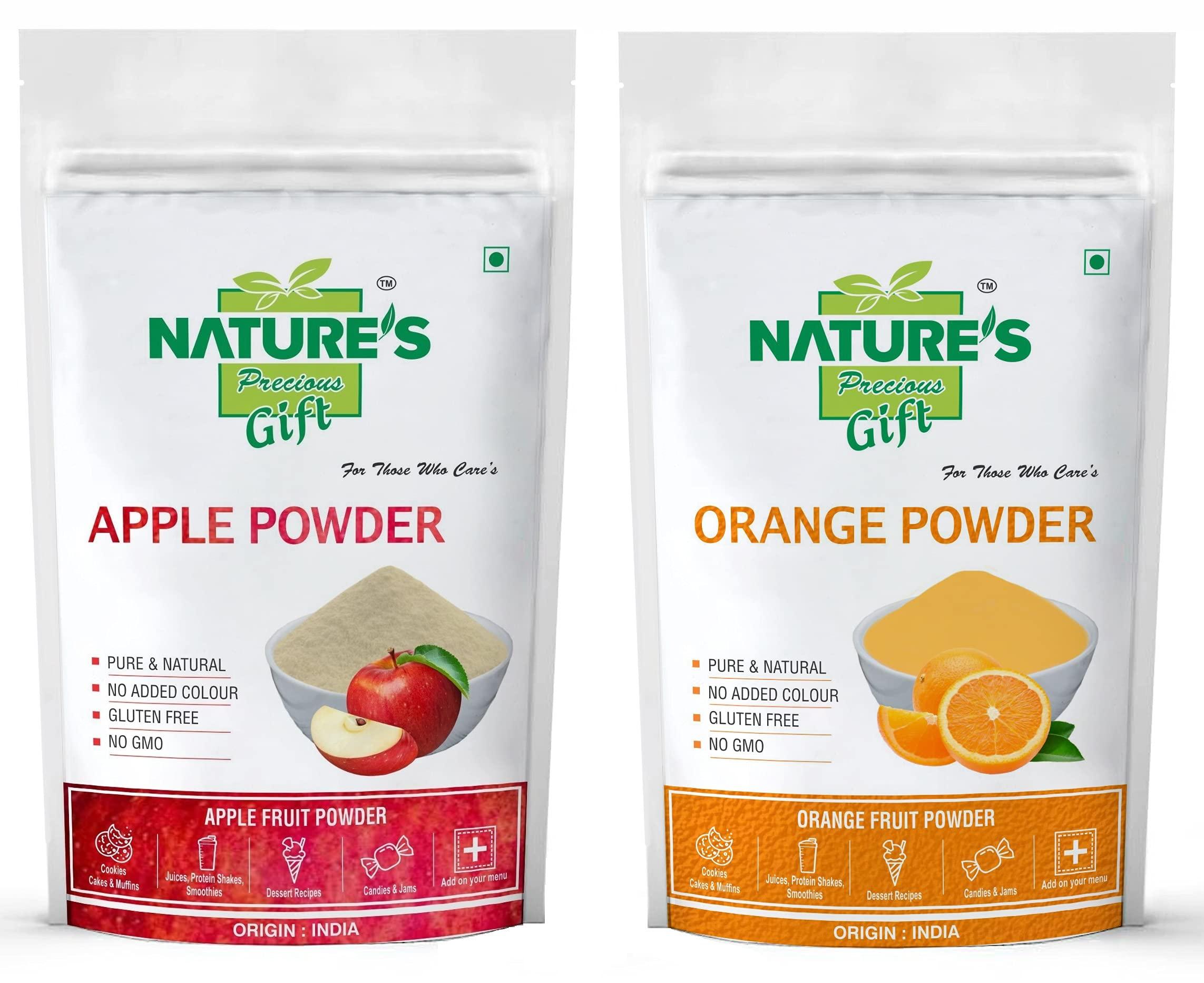 NATURE'S GIFT - FOR THOSE WHO CARE'S NATURE\'S GIFT - FOR THOSE WHO CARE\'S Apple Powder And Orange Fruit Powder - 100 GM Each (Super Saver Combo Pack)