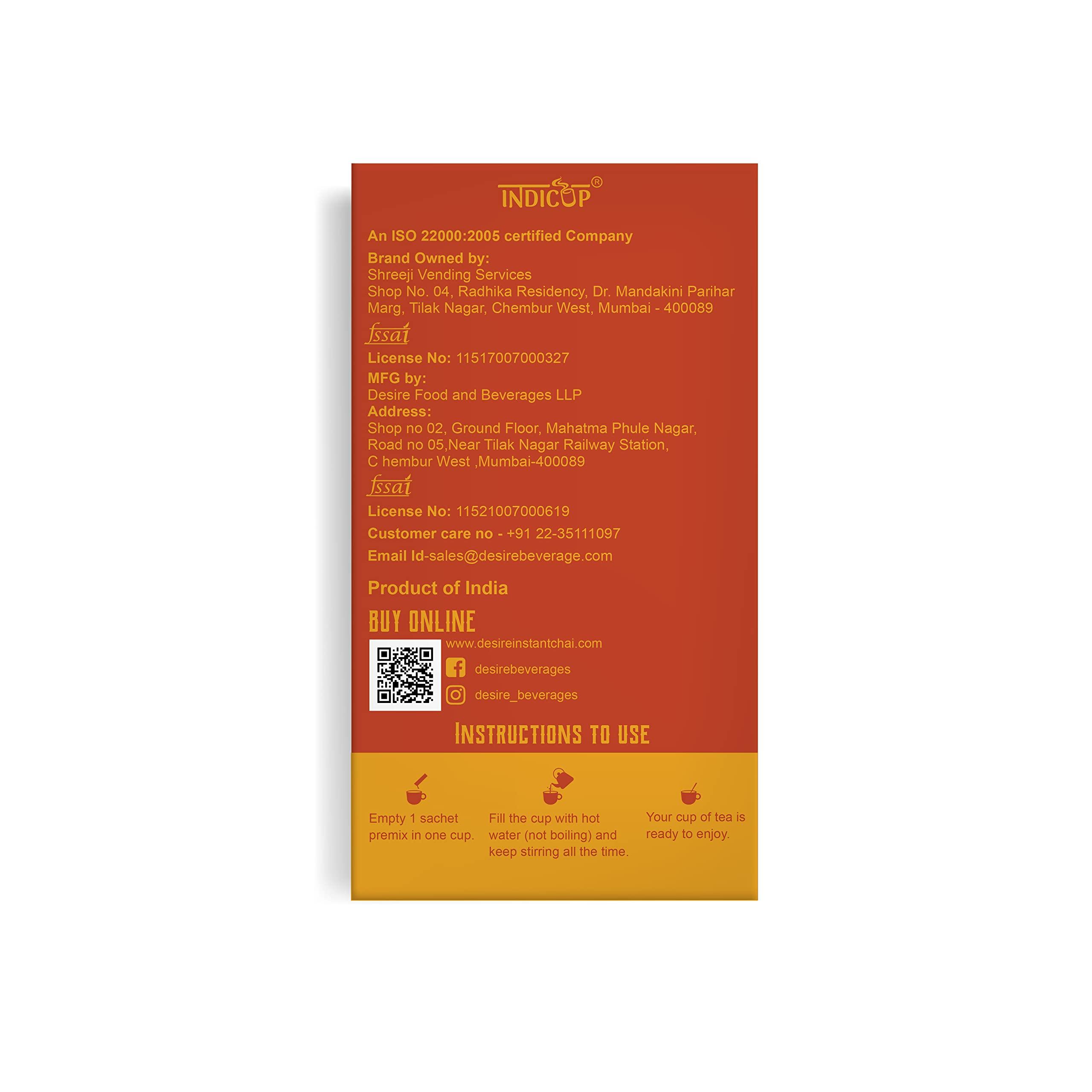 INDICUP Indicup Masala Tea Instant Premix, Pack of 2-20 sachets (280gms), Instant tea mix, Refreshing taste