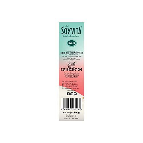 Soyvita SOYVITA - SWEETENED Strawberry | Lactose Free | Vegan | ENRICHED Soy Beverage Powder | Serves-15 (500 GMS)