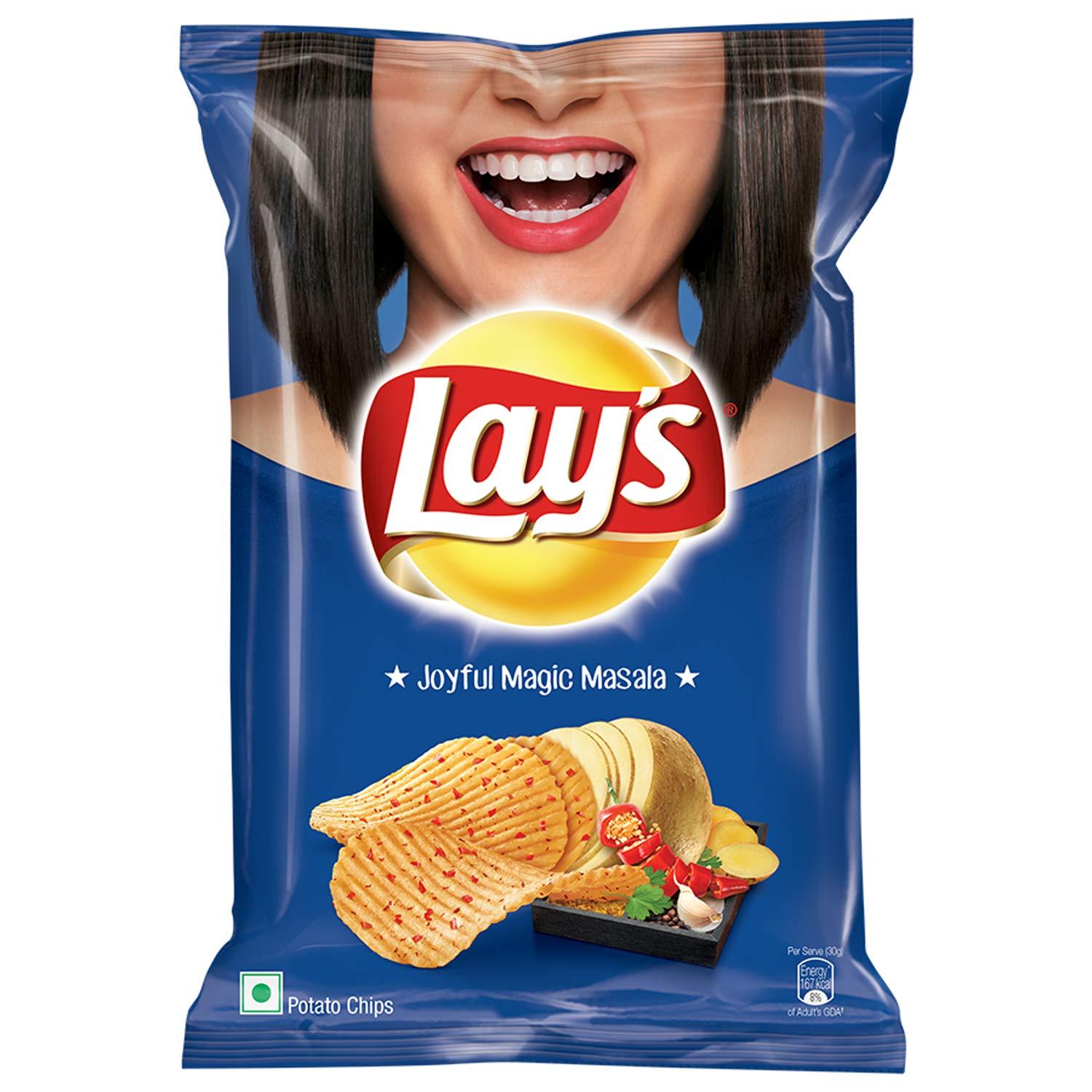 Lay\'s Lay\'s Potato Chips India\'s Magic Masala Party Pack, 167g Pack