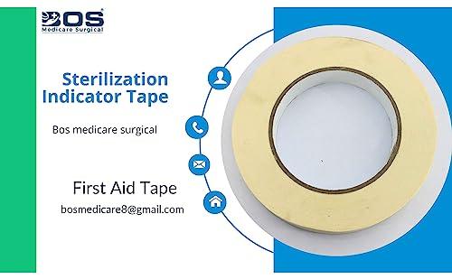 BOS MEDICARE SURGICAL BOS MEDICARE SURGICAL Tape/Steam Sterilization Indicator Tape 19mm X 50mt. Dry Heat Autoclave Tape (Steam)/Autoclave/Steam Sterilization Indicator Tape First Aid Tape