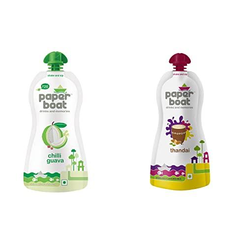 Paper Boat Paper Boat Thandai, 180ml (Pack of 6) + Paperboat Chilli Guava, 200ml (Pack of 6)
