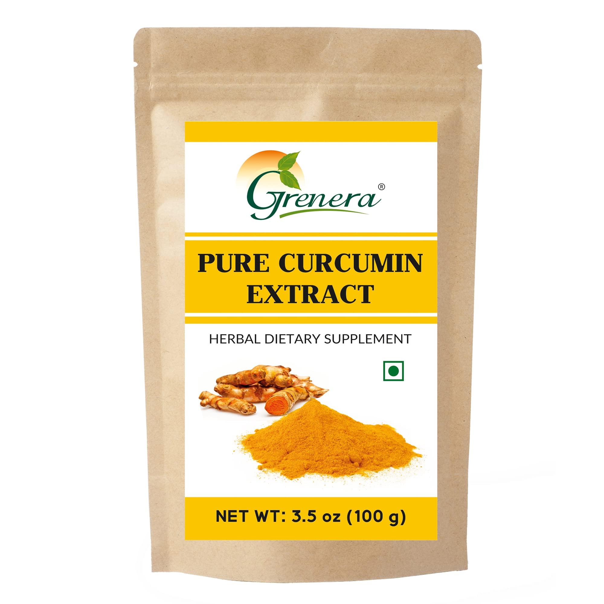 GRENERA Grenera Pure Curcumin Extract Powder (Superior Turmeric Extract, 95% Curcuminoids) Immune & Joint Support, 100 grams