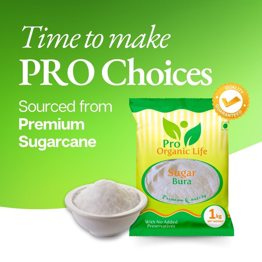 PRO ORGANIC LIFE Pro Organic Life Sugar Bura 2 kG - Powdered Sugar | Boora | Sulphurless Sugar