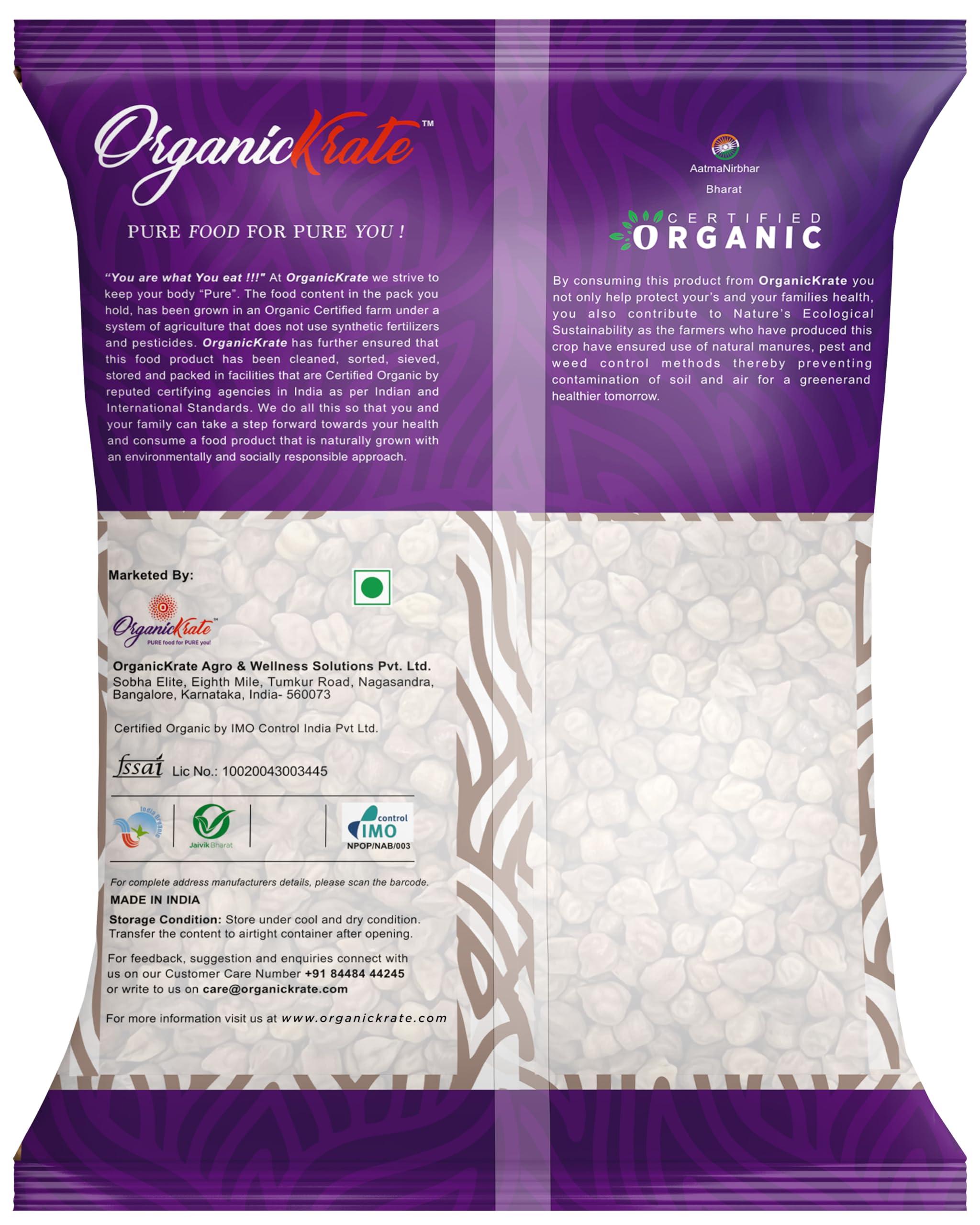 OrganicKrate OrganicKrate Organic Unpolished Brown Chana/Kala Chana/Bengal Gram, Chemical Free, Pesticides Free, Ideal for Sprouting, Vegan Protien - 1Kg