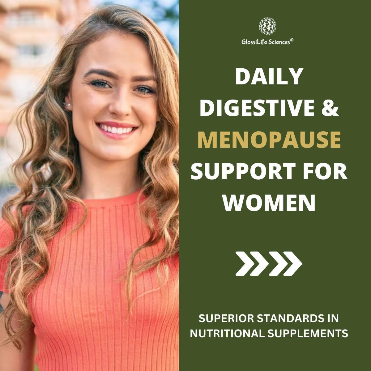 GlossiLife Sciences Menopause Support 4 in 1 Dong Quai Lemon Balm Red Clover Chasterberry