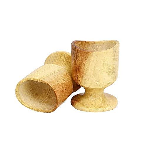 World Wood Craft Professional Wood Craft Neem Wood Eye Wash Cups - Ayurvedic Healing with Effective Eye Rinse Cleansing - Organic and Comfortable (Set of 2)