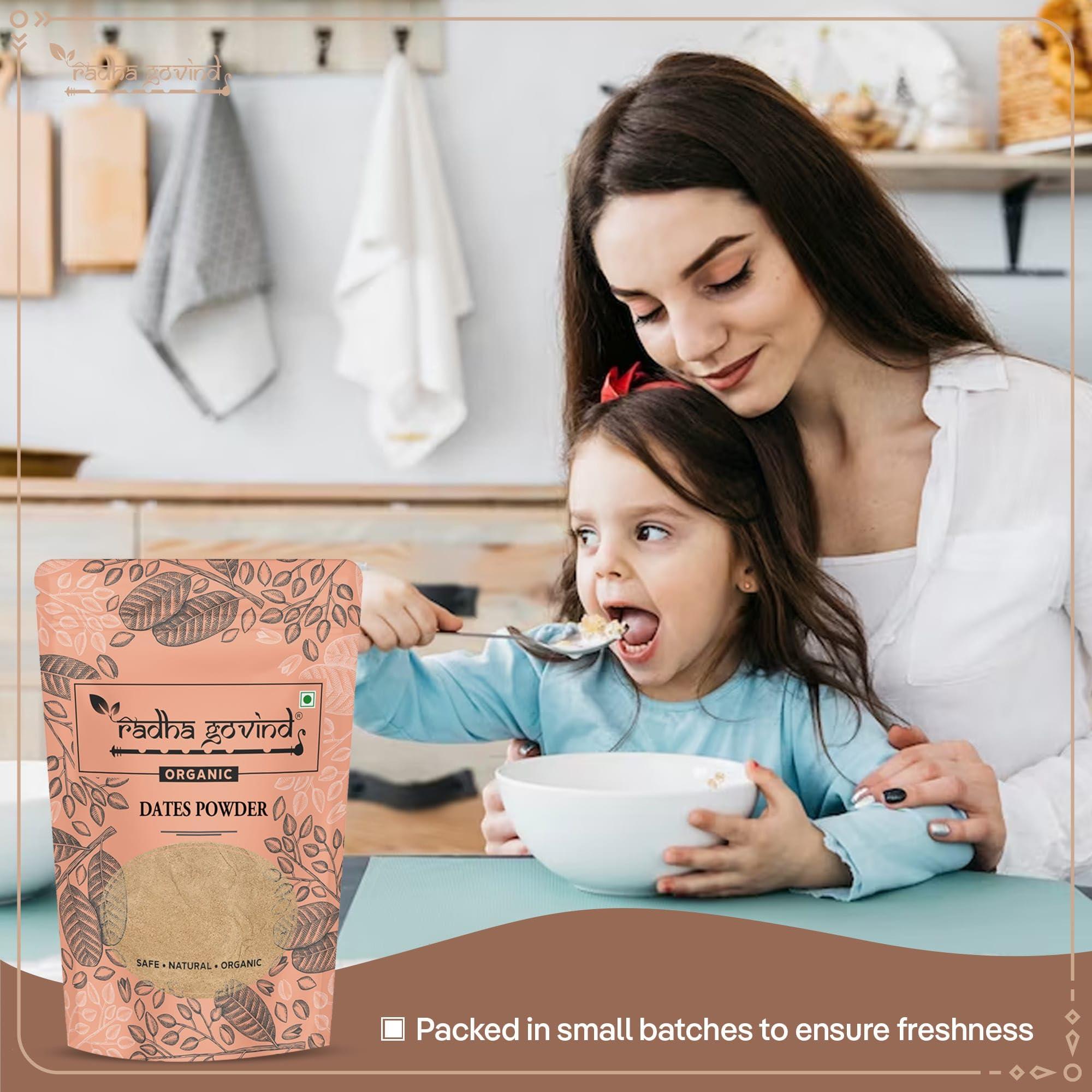 RADHA GOVIND RADHA GOVIND Organic Date Powder | Fine Kharik Powder | Dry Dates Powder - 1000 Gm