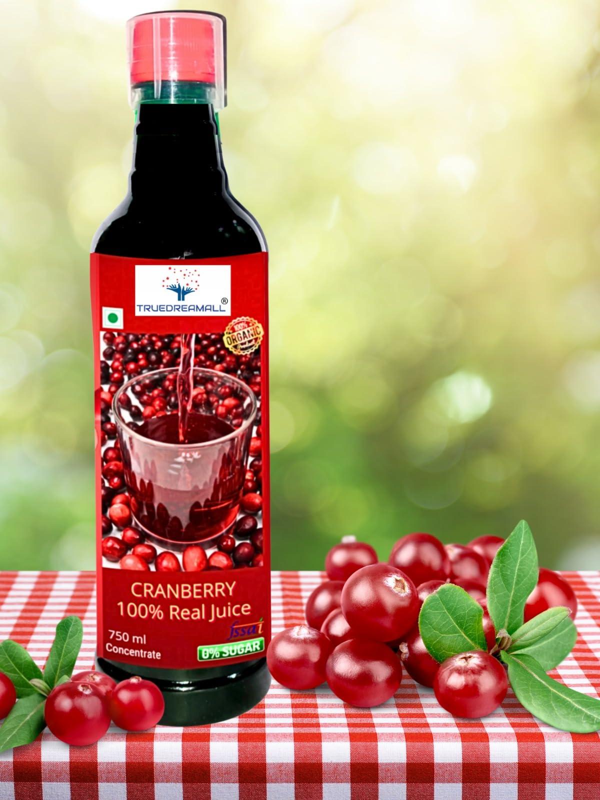 TRUEDREAMALL TRUEDREAMALL Cranberry Juice For Uti Sugar Free, Uti Male, Uti Women, Cranberry Real Natural Juice, Unsweetened, Pure & Organic Real For Uti (750 Ml Concentrated)