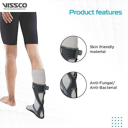 Vissco Vissco Foot Drop Splint | Ankle Support for patients suffering from Foot Drop, Prevents Axial Rotation of The Leg And Foot (Left Leg) - Medium (Grey)