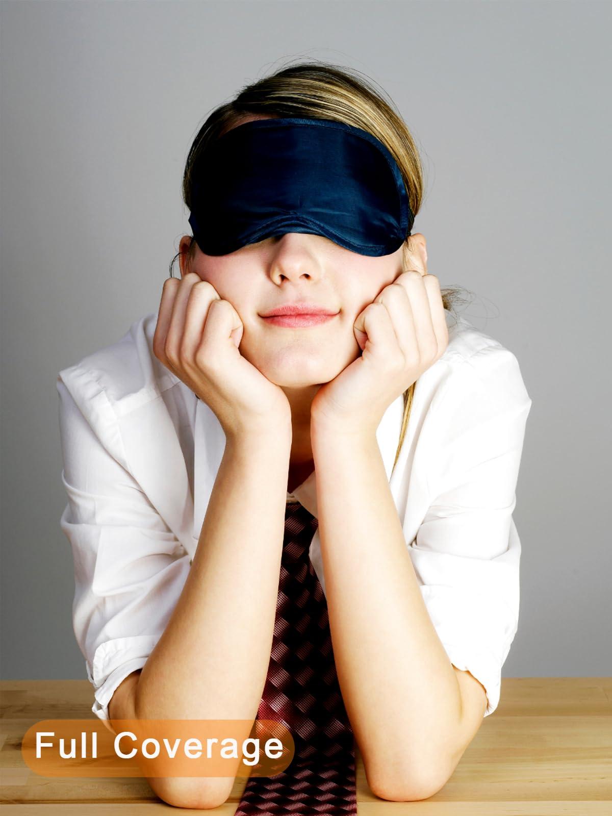 Vandorla 12 Pack Blindfold Eye Mask Cover Sleep Mask for Team Games Travel Sleep Party Supply with Adjustable Strap for Women Men Kids, Black