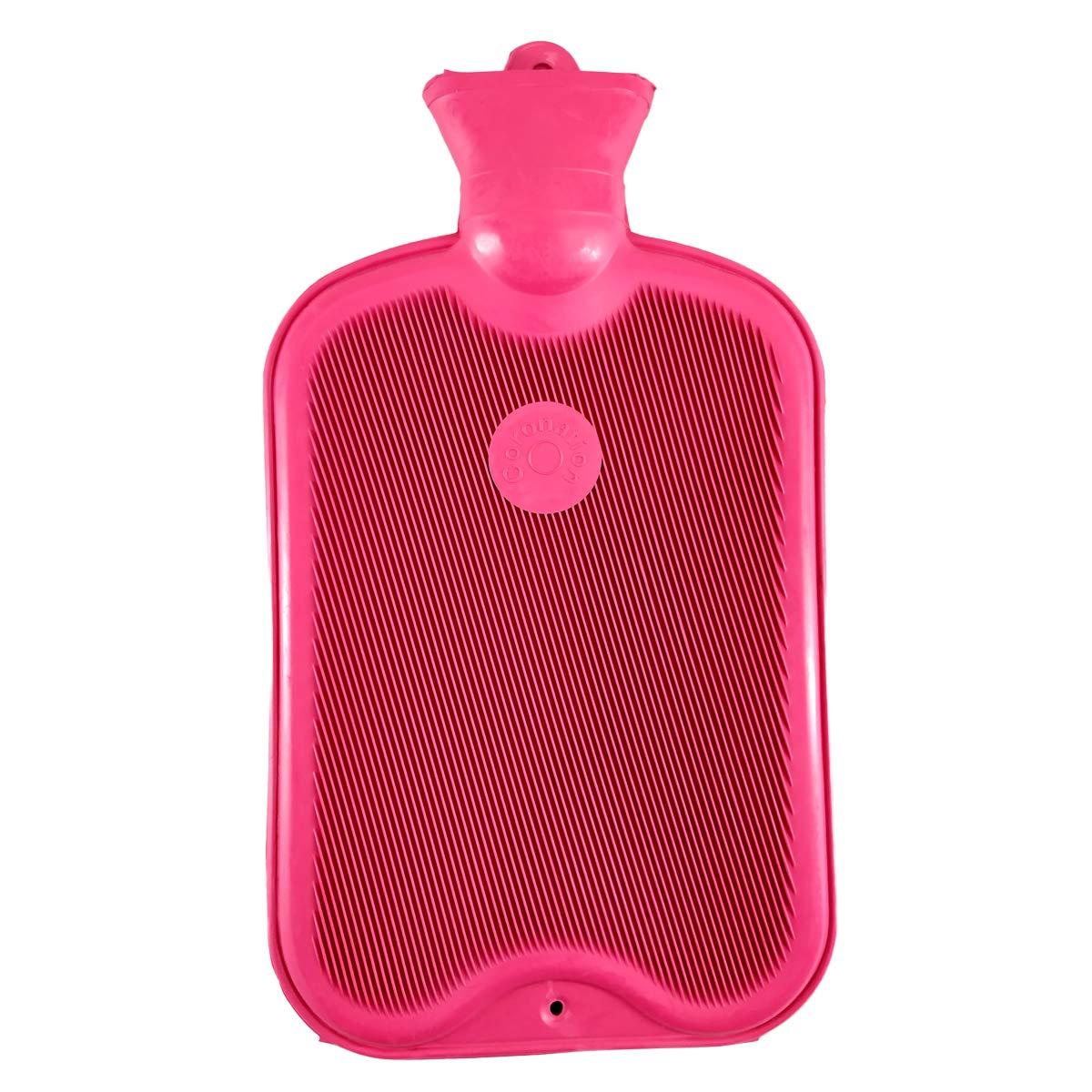 CORONATION Coronation 1.5 Litres Leakproof Rubber Hot Water Bottle for Pain Relief One Side Ribbed (Backpain, Neckpain, Stomachpain) (Pink)