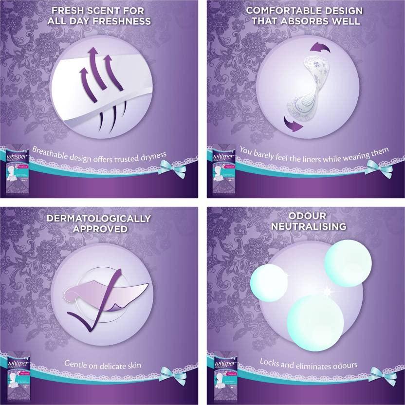Whisper Whisper cleans 50s plus Panty liner 20s Sanitary Pad (Pack of 50)