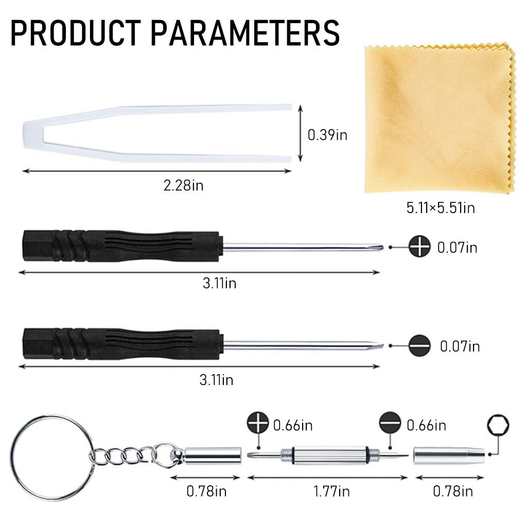 Serplex Serplex 528Pcs Sunglass Glasses Spectacles Repair Tool Kit Set Eyeglass Repair Kit with 20pcs Silicone Nose Pads, 500Pcs Spectacles Repair Screws, Screwdriver, Screws Nuts, Tweezer, Glasses Cloth