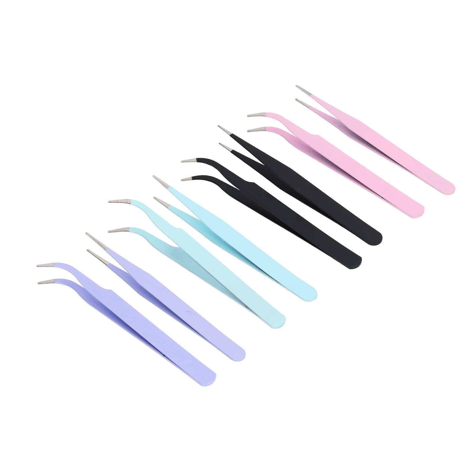 RTLR Accuracy Tweezer, Tweezer Set Hard Multifunctional Elbow Pointed for Eyelashes Extension