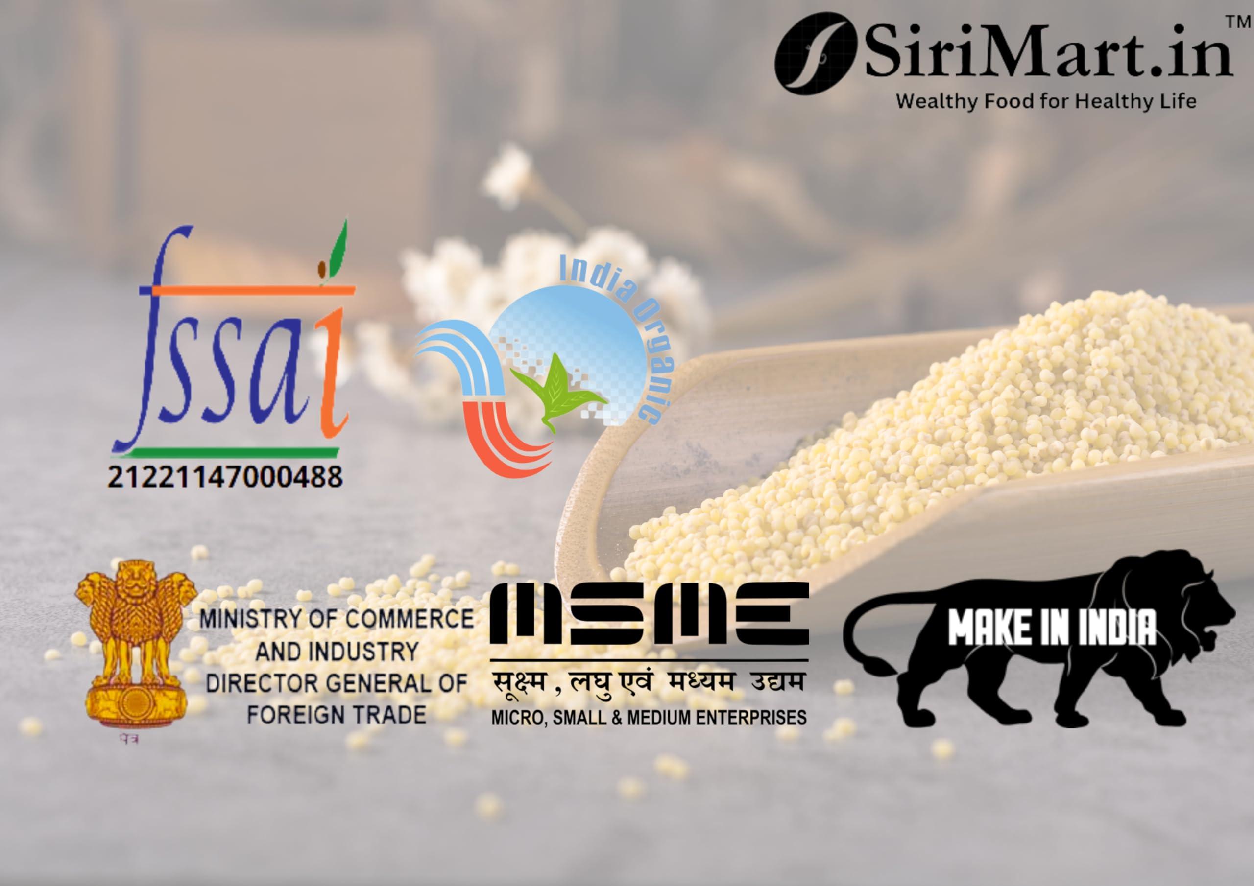 SiriMart SiriMart 500g Unpolished Combo Pack of 5, Proso, Foxtail, Kodo, Barnyard, and Little Millet [2.5kg Total], Natural Farm Produce, High Fibre Millets