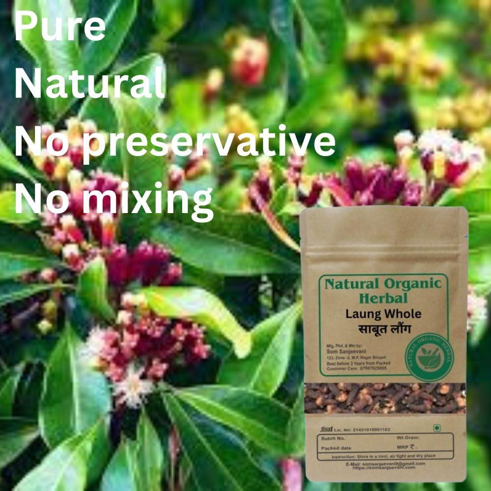 NATURAL ORGANIC HERBAL Natural Organic Herbal Cloves-Laung Whole | 100g Pack of 2 Each 50g |With 50 Gram imli seeds powder