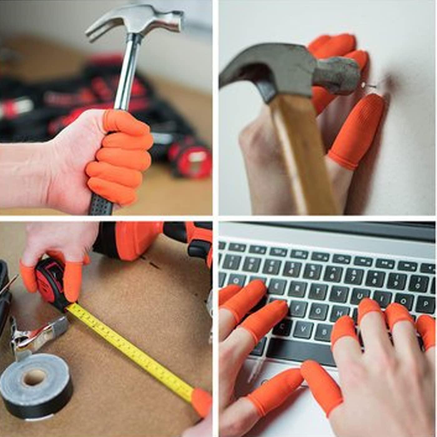 AASA AASA Reusable Finger Gloves Fingertips Finger Cot Anti Static Protective Finger Gloves for Kite Flying Kitchen Work For Electronics Work Set of 50Pcs Orange Pack of 1